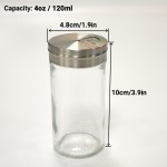 Juboupun Glass Spice Jars, 1Pcs Clear Spice Bottles, 4oz Spices Container Empty Salt Pepper Shakers with Adjustable Lids, Seasoning Bottle for Kitchen